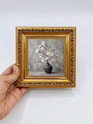 Hand painted white flower - hand-painted,