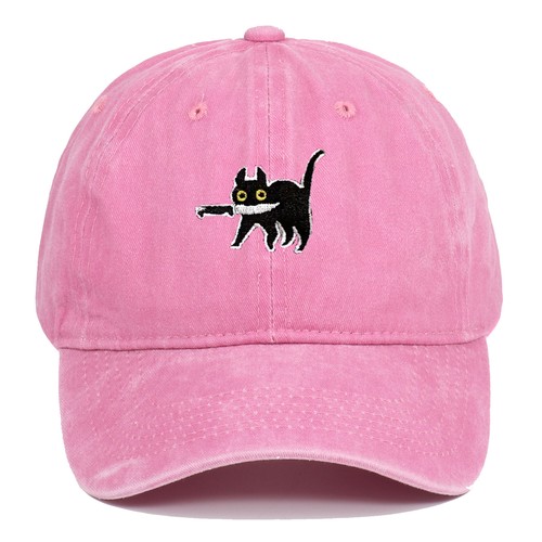 Black cat knife - cat, embroidered