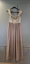 Boohoo Occasion Silver/Grey Sequin Floaty Cowl Neck Party/Prom Dress UK Size 16