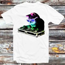 DJ Kitty Kitten House Cat Rainbow T Shirt B765