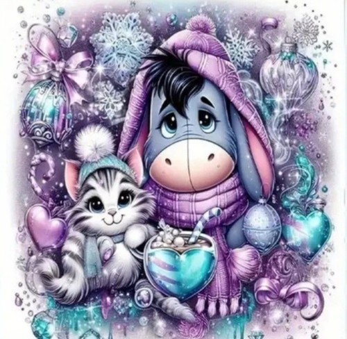 Eeyore 11ct stamped cross - eeyore,