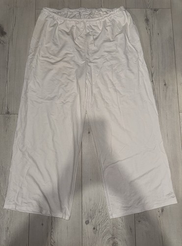 White wide leg linen - linen, blend