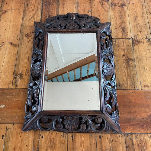 Large carved wood mirror - large,