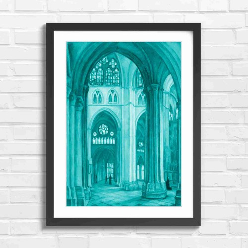 Cathedral interior with - interior,