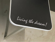 BLACK TABLE & GREY TRIM  - LIVING THE DREAM LOGO - Caravan/Campervan/Motorhome