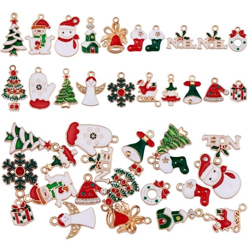Mixed enamel christmas charms - enamel,