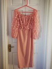Beautiful Appliques Pink pencil dress for wedding Bridesmaid & guest