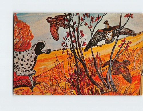 Postcard birds dog - birds, tree