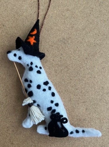 Dalmatian halloween witch with - dalmatian,