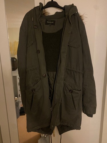 River island parka coat dark - river,
