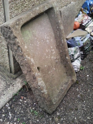 Antique carved stone sink - stone,