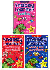 3 x Snappy Learner Activity Book Childrens Educational Maths Spelling 6-8 Years
