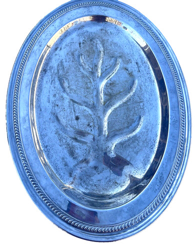 1950 oval footed platter - 1950's,