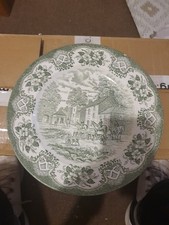 Staffordshire English Ironstone Tableware Old Inns Series Green Dinner Plate....