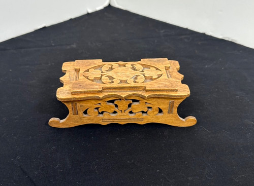 Vintage fretwork wooden box - vintage,