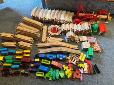 WOODEN TRAIN SET BUNDLE - BRIO, THOMAS COMPATIBLE - OVER 240 PIECES - VGC
