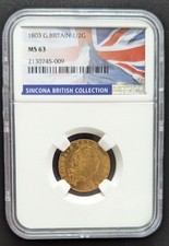 1803 Half Guinea Coin - NGC graded MS63