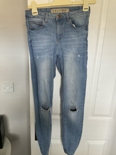 Denim blue ripped skinny - denim,