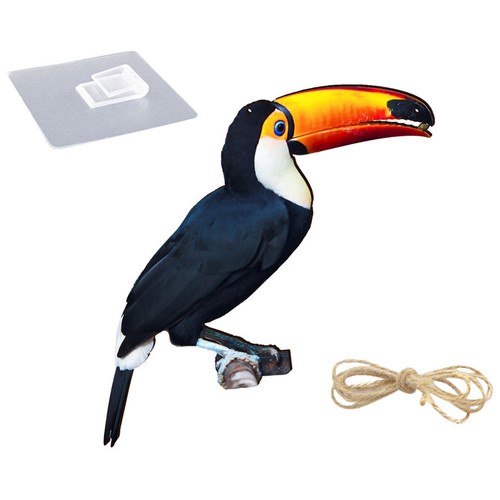 Wooden toucan bird - wooden, wall