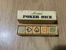 Lindops Vintage Poker Dice Set 5 Die with Original Instructions