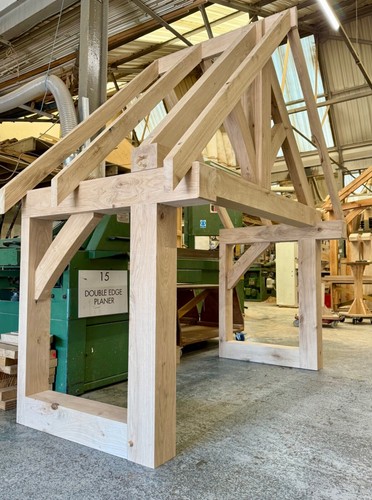 Traditionally built green oak