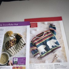 Snowflake Hat, Christmas Owl, Kid Polar Bear Sweater 3-5yr Knitting Pattern