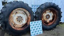 Pair 16.9 30 Tyres & Rims 8 Stud County 1164 Ford 4000 5000 Tractor NVT666