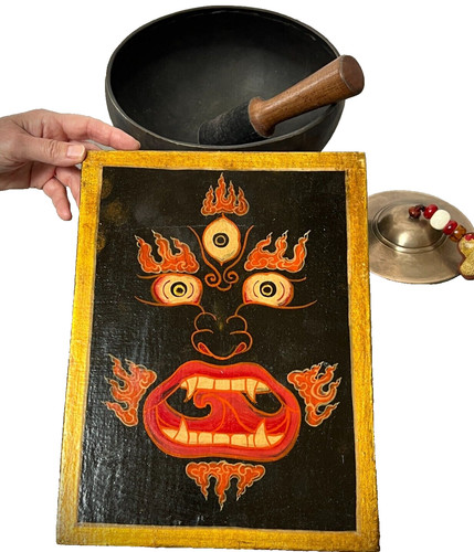 Buddhist black mahakala wood - black,