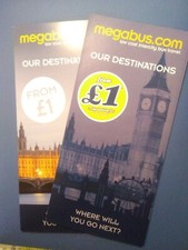 Bus Leaflet Megabus Our Destinations Liverpool Newquay Glasgow Birmingham map
