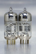 2x Mullard E88CC Valves Tubes Dimple-Disc getter Eq 6DJ8 Cca ECC88 CV2492 6922