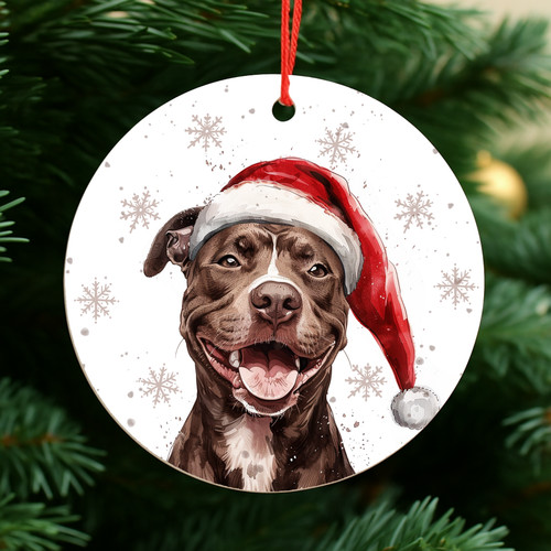 Pitbull dog christmas - pitbull, bauble