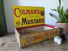 Rare Antique Colman's Mustard Crate 1890 Box Advertising Packaging Vintage Prop