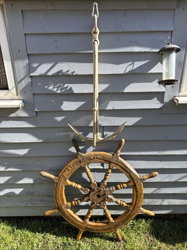 Cast iron ship anchor and - iron,