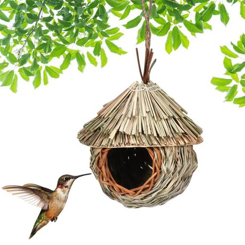 Handwoven natural straw bird - handwoven,