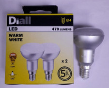 2x 5.3W (=40W) Diall R50 Reflector Spotlight LED E14 SES Edison Screw Light Bulb