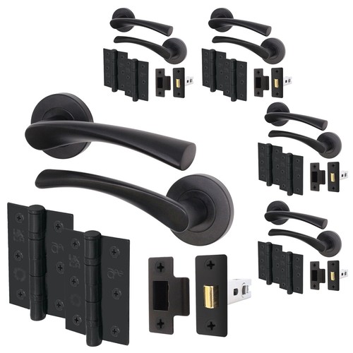 Black curved door - black,