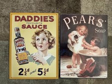 Vintage Style Advertising Wall Plaques Daddies Sauce & Pears Soap