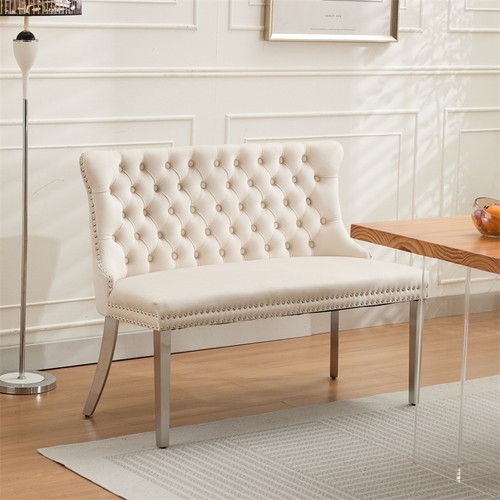Seat tufted bench velvet - tufted,