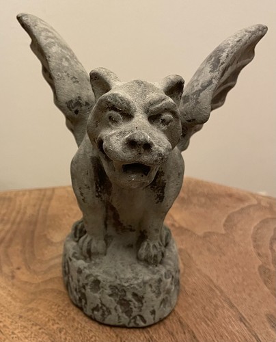 Vintage winged gargoyle cement - vintage,