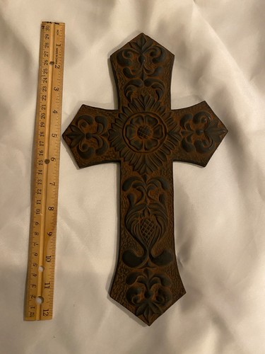 Vtg ornate flower vine wooden - flower,