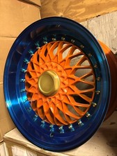 16 Inch BBs Style 8J  4x100/ 114.3 ET32 Orange / Blue