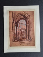 Antique 1909 print - Santa