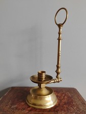Heavy Antique Brass Chamber Stick Candlestick Taper Candle Holder Edwardian