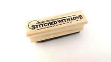East of India Rubber Stamp - STITCHED WITH LOVE