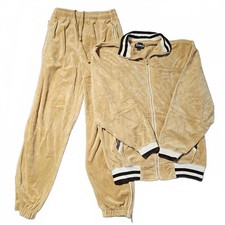 Vintage 1980s? Mens Brown Velour Tracksuit Leisure Suit Streetwear Hip Hop Sz M