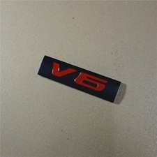 1x Red V6 Black Metal Decal Emblem Sticker Badge Sport Hatchback Car 3D 4WD Auto