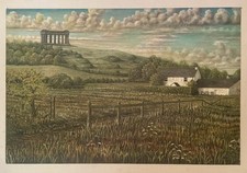 Beautiful Original Gouache Painting Of Penshaw Monument In Tyne & Wear 30” x 20”