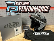 HJC C91 Tera Flip Front Motorcycle Helmet Gloss Grey Black Various Sizes  #C