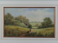 Mary Shaw Original Oil Painting Countryside Wildflower Meadow Signed Framed
