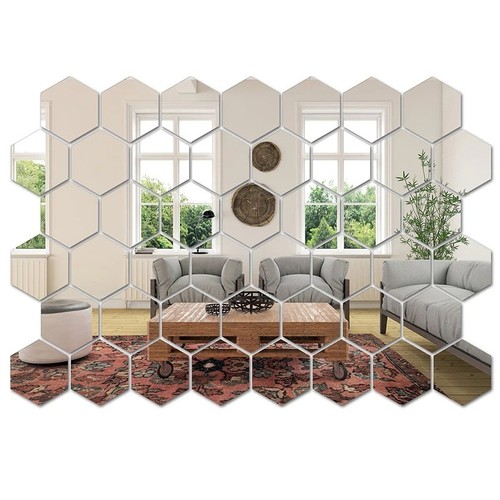 45pcs hexagon mirror wall - 45pcs,